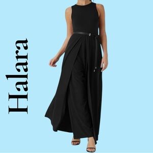 HALARA Black Sleeveless Romper w/maxi dress overlay. So chic! Size XL. New w/tag